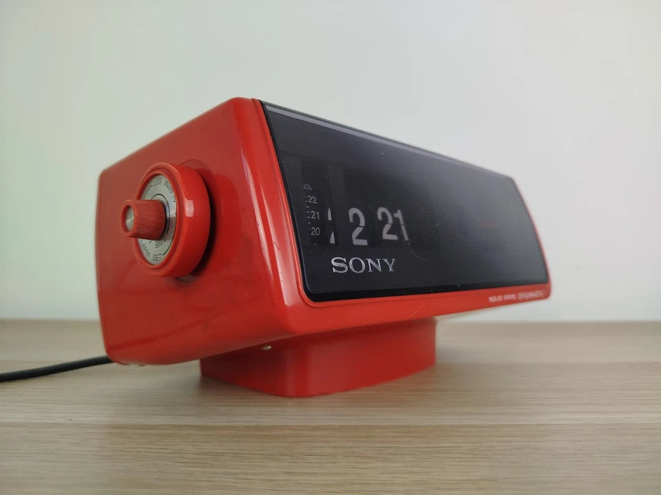 Radio Sveglia Orologio Sony Solid State Digimatic 8RC-110E Vintage Epoca Rossa