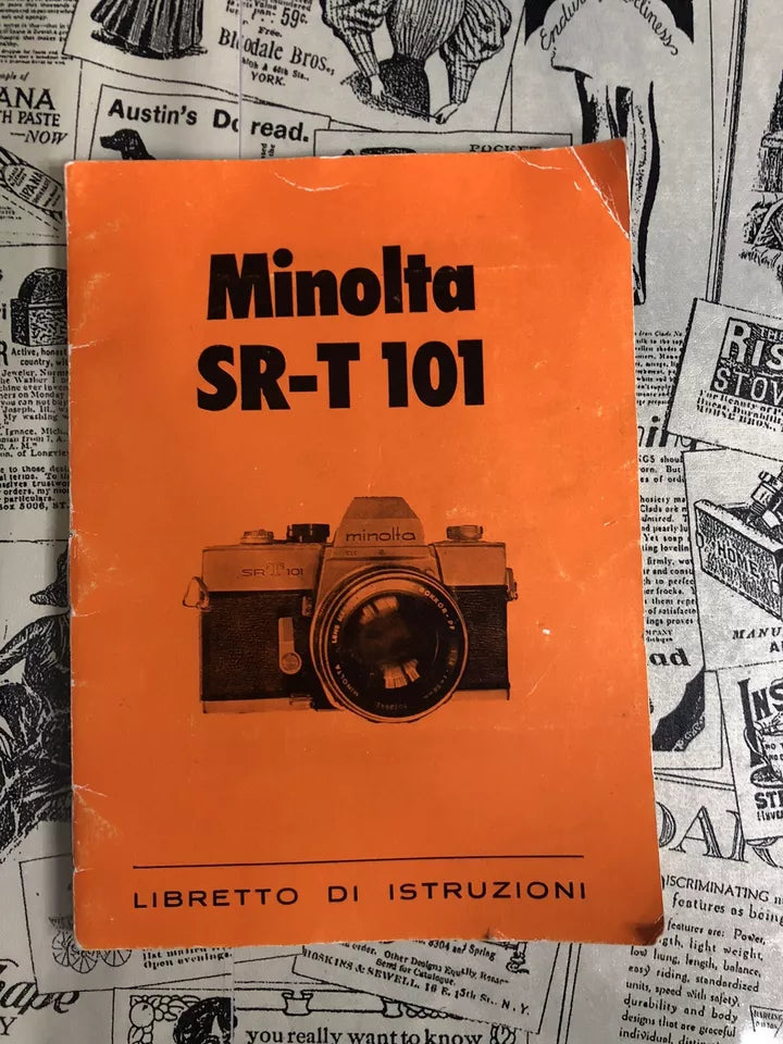 Fotocamera Analogica Minolta SR T 101 Vintage Anni 60 Reflex Corpo E Manuale Uso