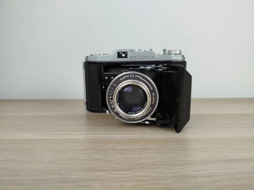 Fotocamera A Soffietto Carl Zeiss Ercona II Con Custodia Vintage Epoca Anni 50
