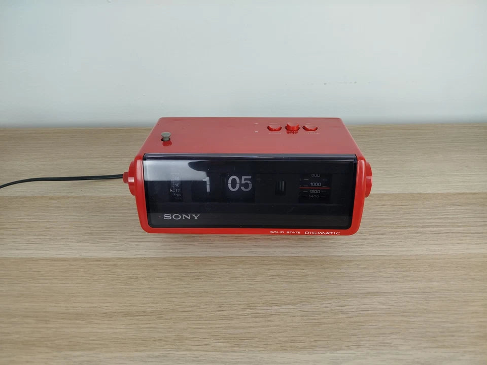 Radio Sveglia Orologio Sony Solid State Digimatic 8RC-110E Vintage Epoca Rossa