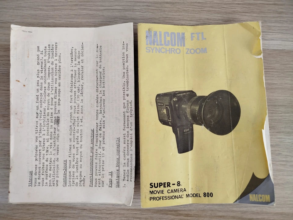 Cinepresa Super 8 Nalcom FTL Model 800 Vintage Con Custodia E Istruzioni Synchro