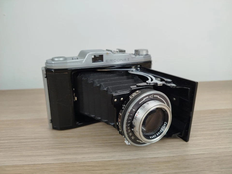 Fotocamera A Soffietto Carl Zeiss Ercona II Con Custodia Vintage Epoca Anni 50