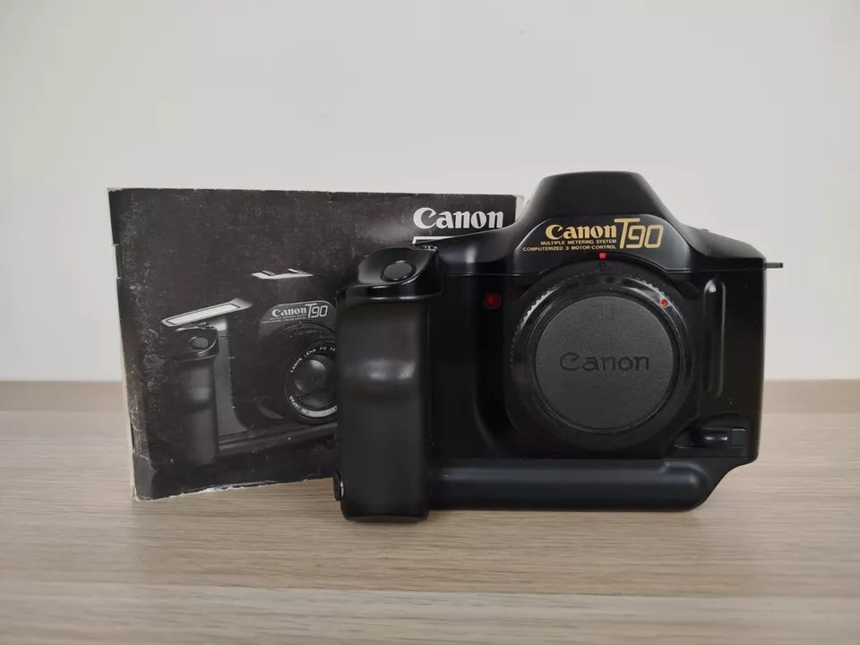 Fotocamera Analogica Canon T90 35mm SLR Nero Corpo Macchina E Manuale A Batterie