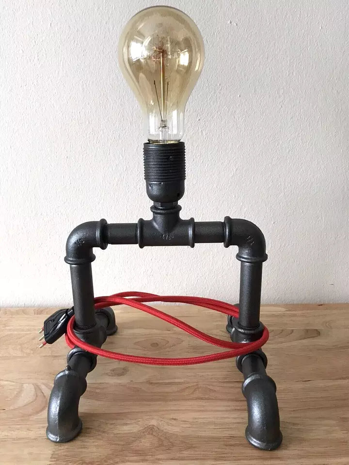 Steampunk Industriale Iron Pipe Lampada a Bulbo Vintage E27 in ferro
