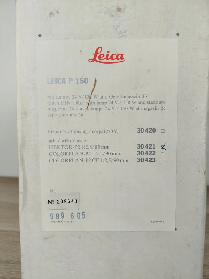 Proiettore Diapositive Leica P 150 Made In Germany Vintage Scatola E Istruzioni