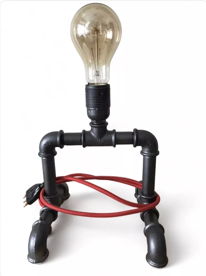 Steampunk Industriale Iron Pipe Lampada a Bulbo Vintage E27 in ferro