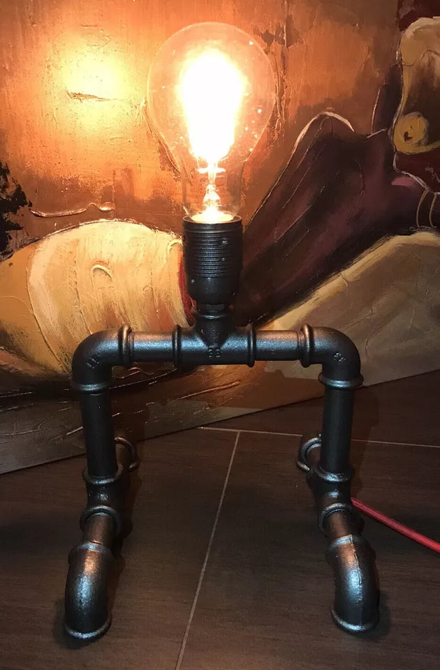 Steampunk Industriale Iron Pipe Lampada a Bulbo Vintage E27 in ferro