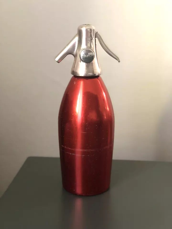 Seltz Sifoni Autoseltz SACCAB Vintage Rosso Design Sergio Asti Epoca Alluminio