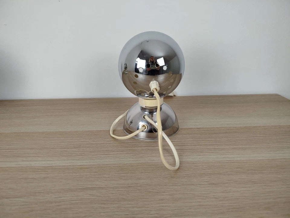 Coppia Di Lampade Abat-Jour Goffredo Reggiani Vintage Space Age Cromate Epoca 60