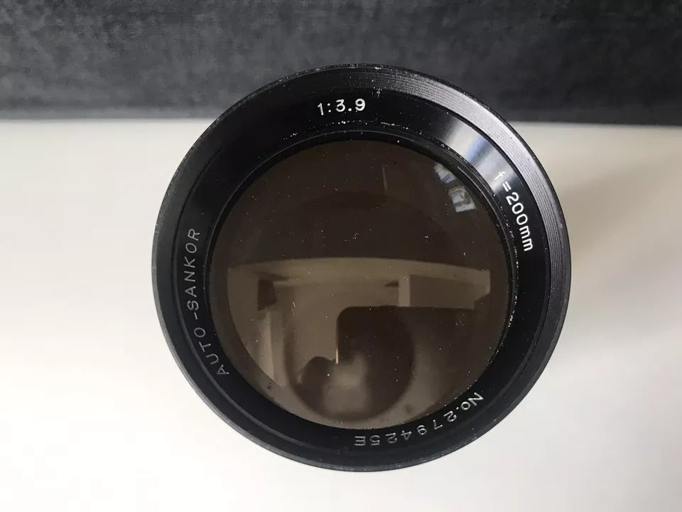 Obiettivo Auto Sankor Lens Made In Japan 200mm Compatibile Fotocamere Coperchio