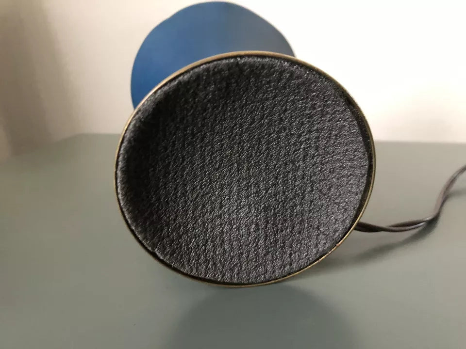 Lampada Da Tv Tavolo Vintage Epoca Anni 50 Blu Navy E Ottone Alluminio Con Base