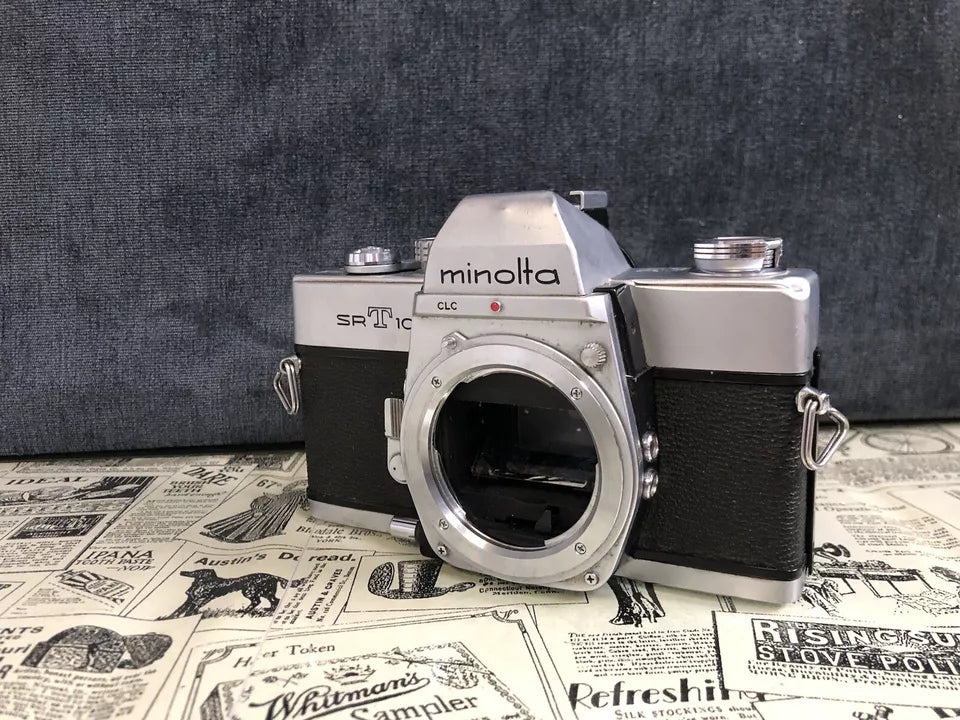Fotocamera Analogica Minolta SR T 101 Vintage Anni 60 Reflex Corpo E Manuale Uso