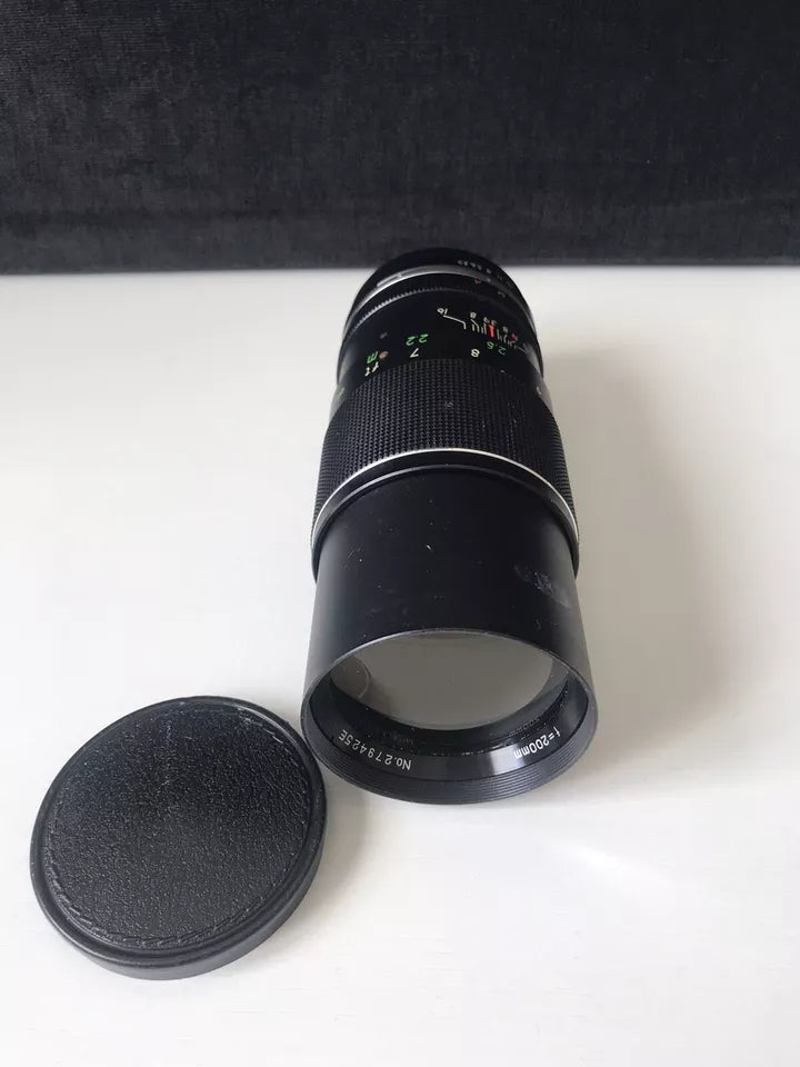 Obiettivo Auto Sankor Lens Made In Japan 200mm Compatibile Fotocamere Coperchio