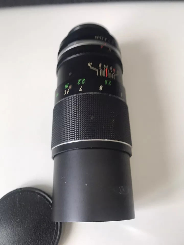 Obiettivo Auto Sankor Lens Made In Japan 200mm Compatibile Fotocamere Coperchio