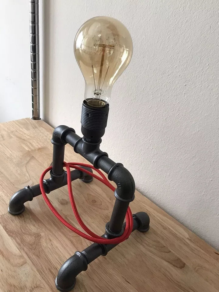 Steampunk Industriale Iron Pipe Lampada a Bulbo Vintage E27 in ferro