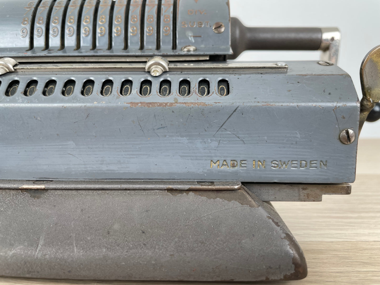 Antica E Rara Calcolatrice Manuale Original Odhner Made In Sweden Vintage Epoca