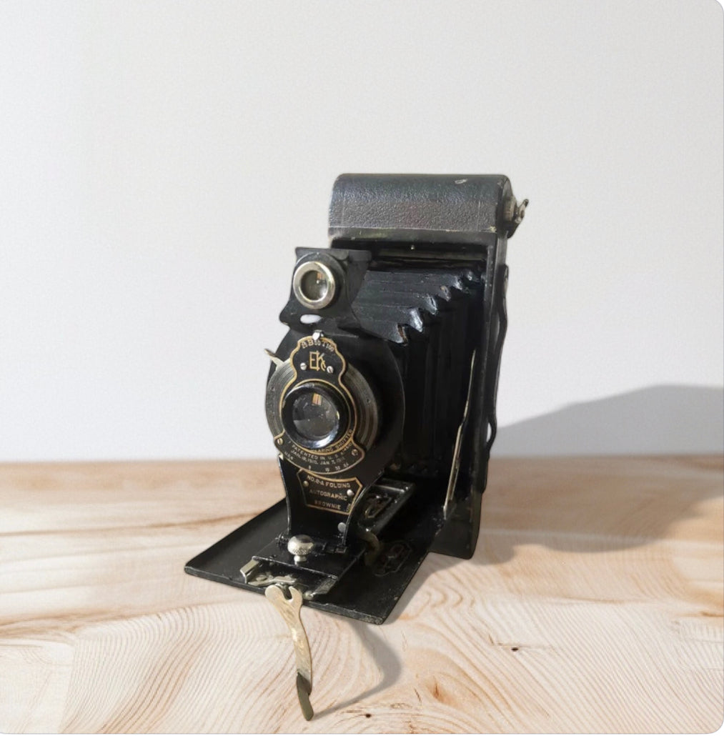 Antica Fotocamera a Soffietto Kodak Ball Bearing Shutter EKc Epoca 1910 USA Raro