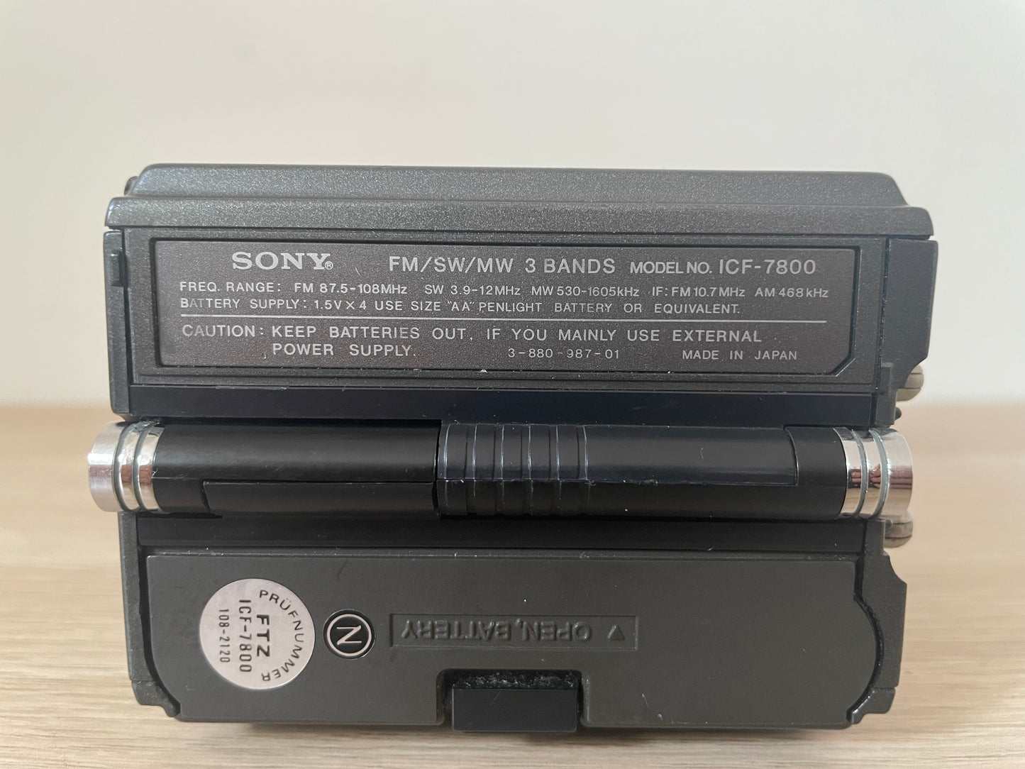 Radio Portatile Sony ICF 7800 Am Fm Vintage Anni 70 Made In Japan Nero Antenna
