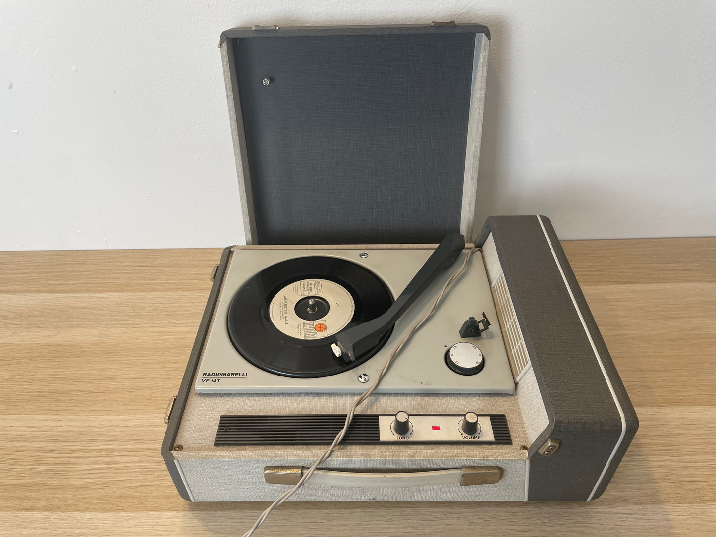 Fonovaligia Radiomarelli VF 14T Vintage Epoca Anni 60 Per Pezzi Di Ricambio Grigio