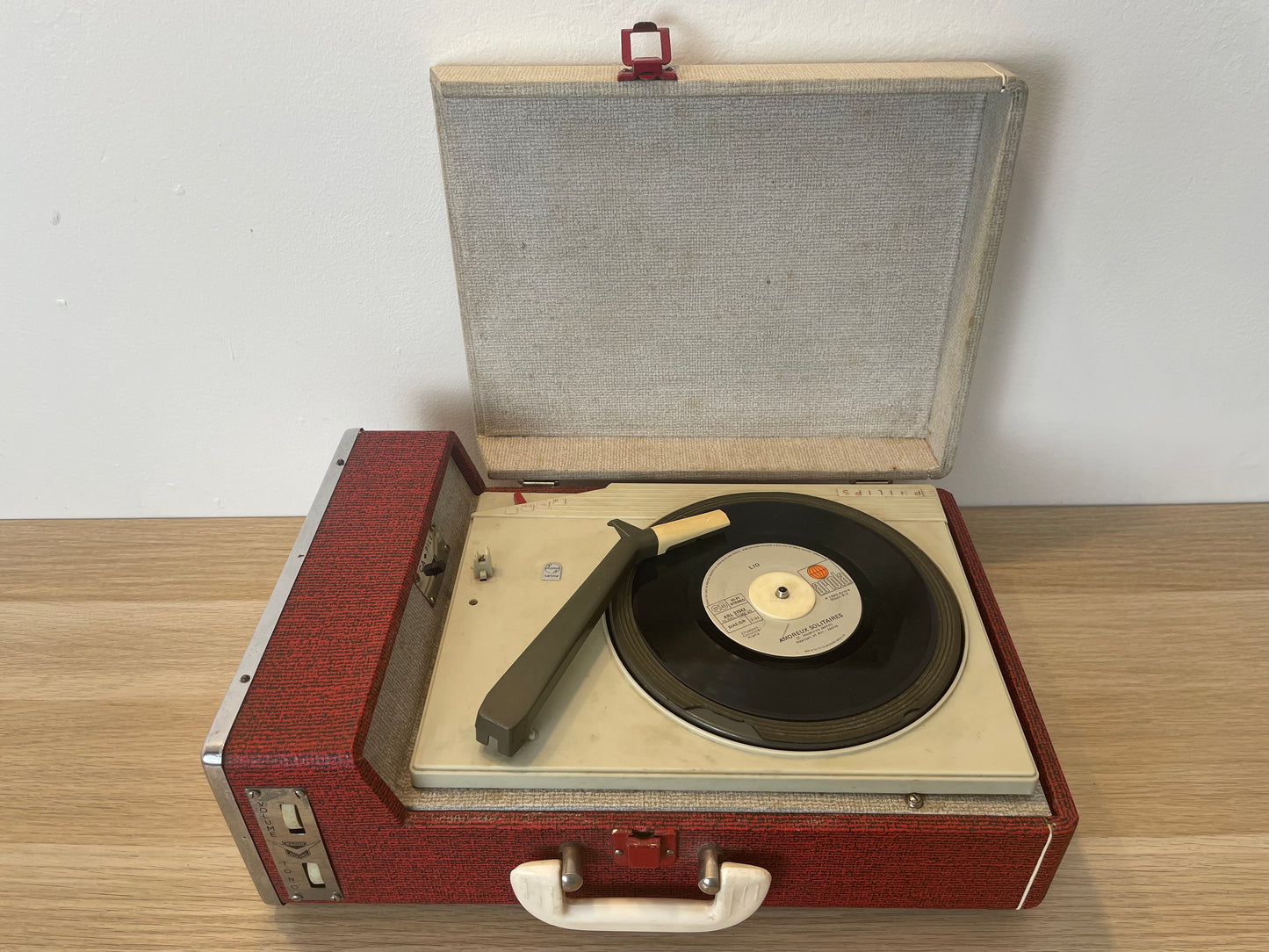Fonovaligia Philips Giradischi Wilson Vintage Anni 60 Rossa Per Pezzi Ricambio