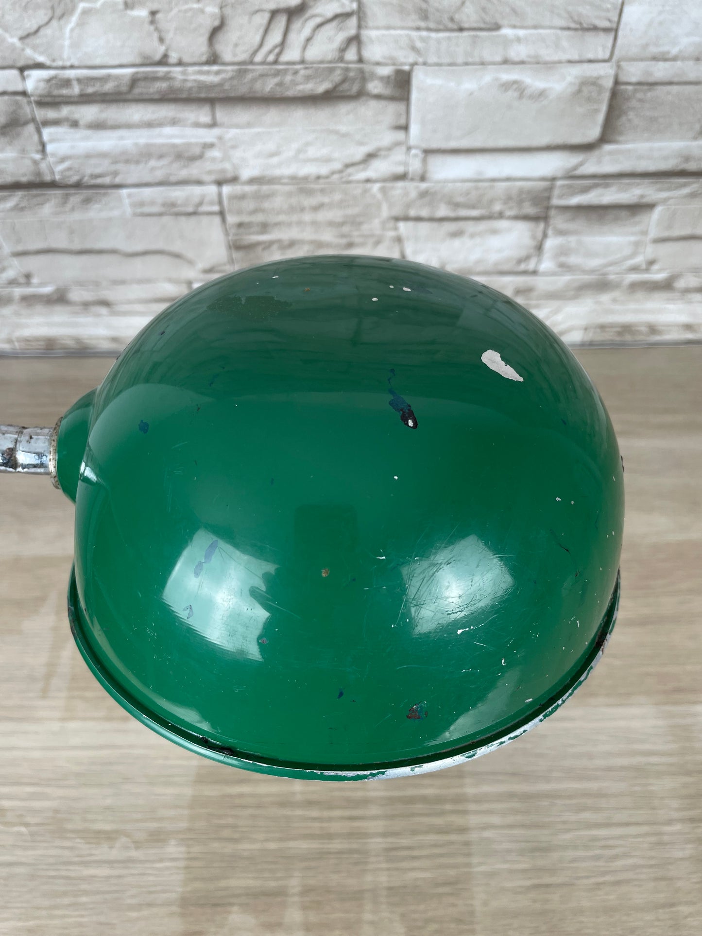Lampada Vintage Da Tavolo Snodabile Anni 70 Industriale Verde Con Morsetto