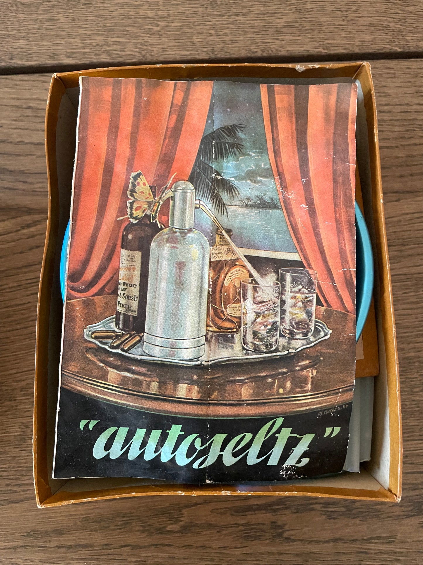 Seltz Sifone Autoseltz SACCAB Azzurro Design Sergio Asti Scatola Cartucce libretto istruzioni