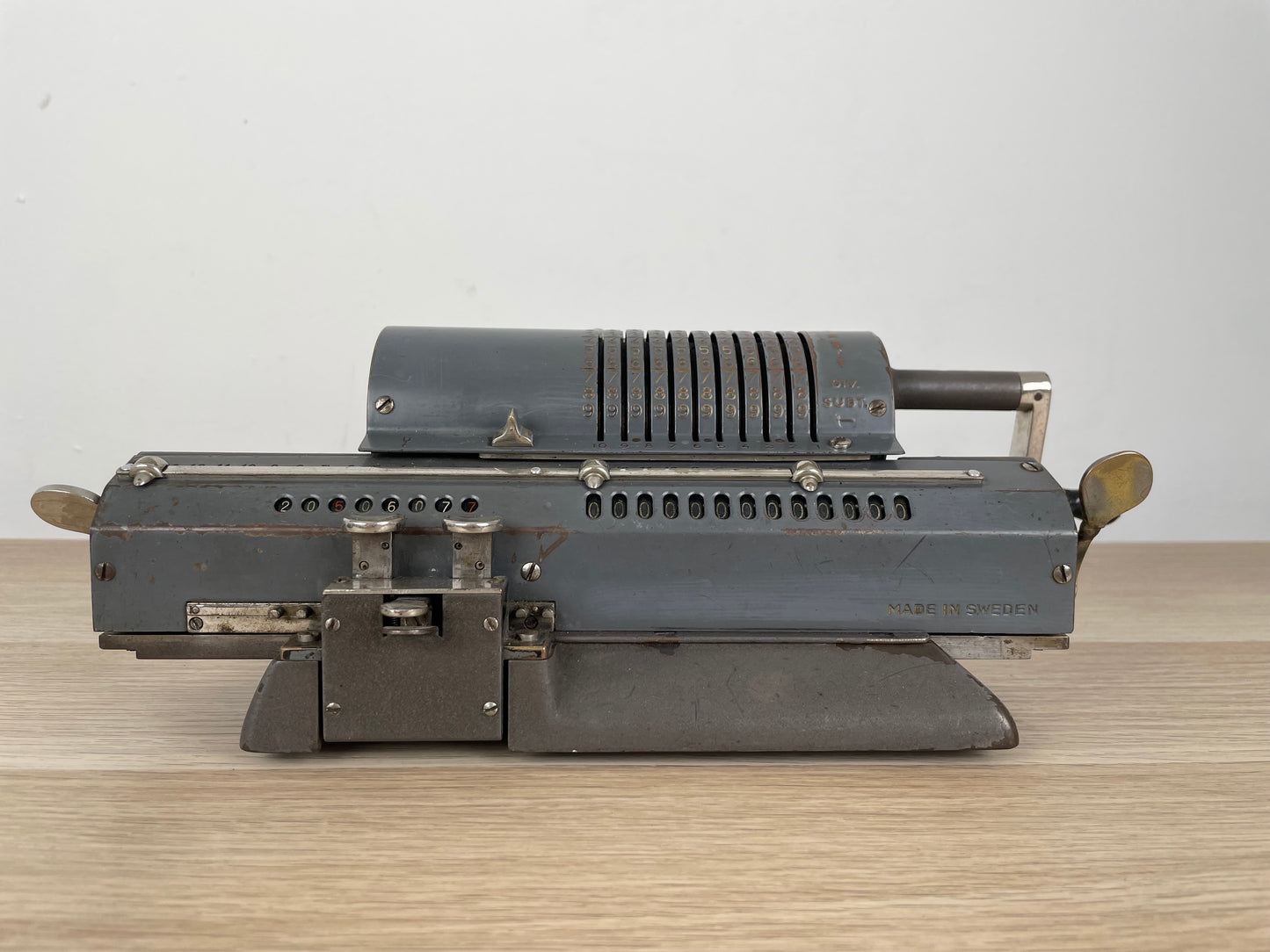 Antica E Rara Calcolatrice Manuale Original Odhner Made In Sweden Vintage Epoca