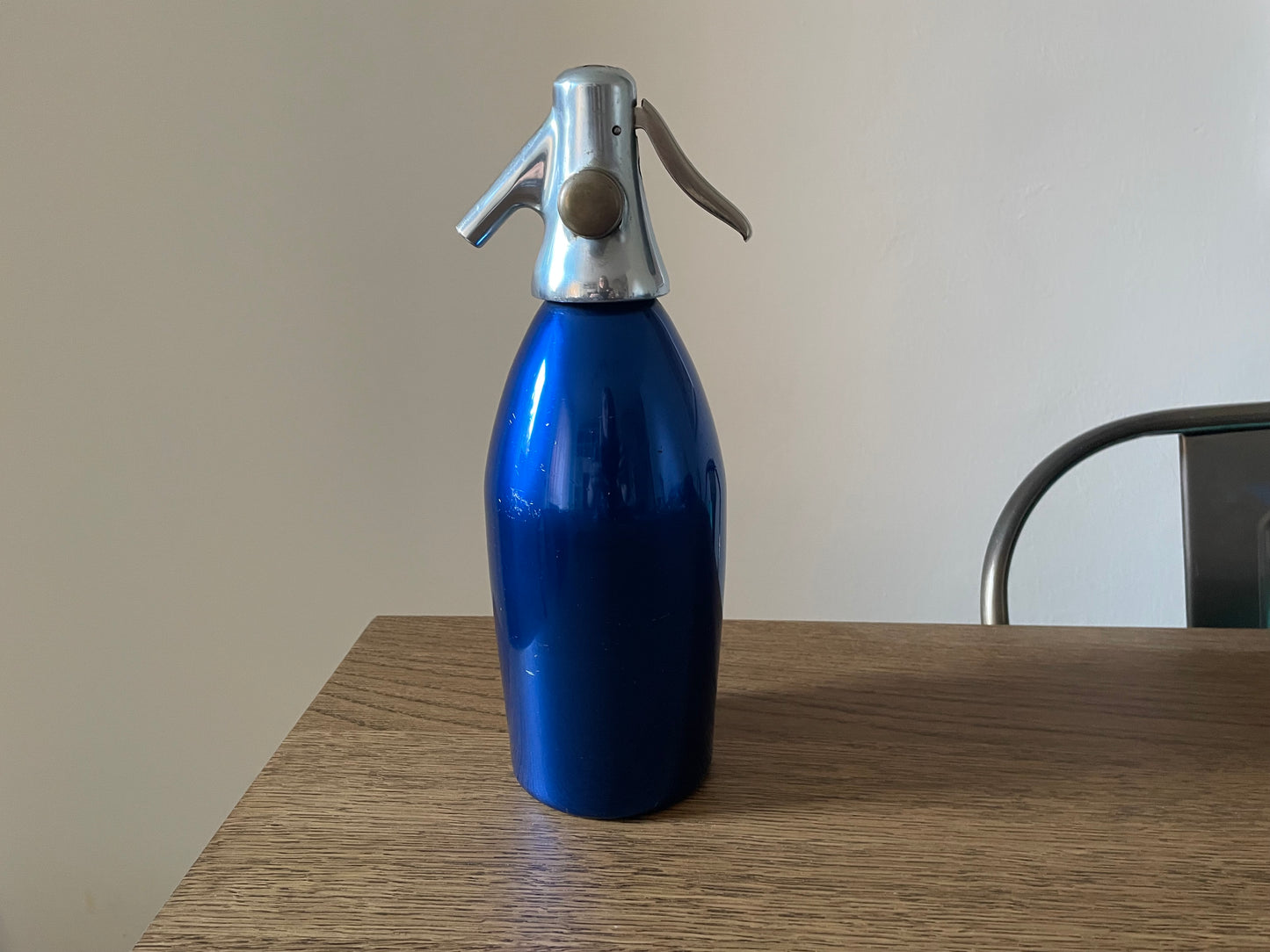 Sifone per Seltz Autoseltz SACCAB Vintage Blu Design Sergio Asti Alluminio