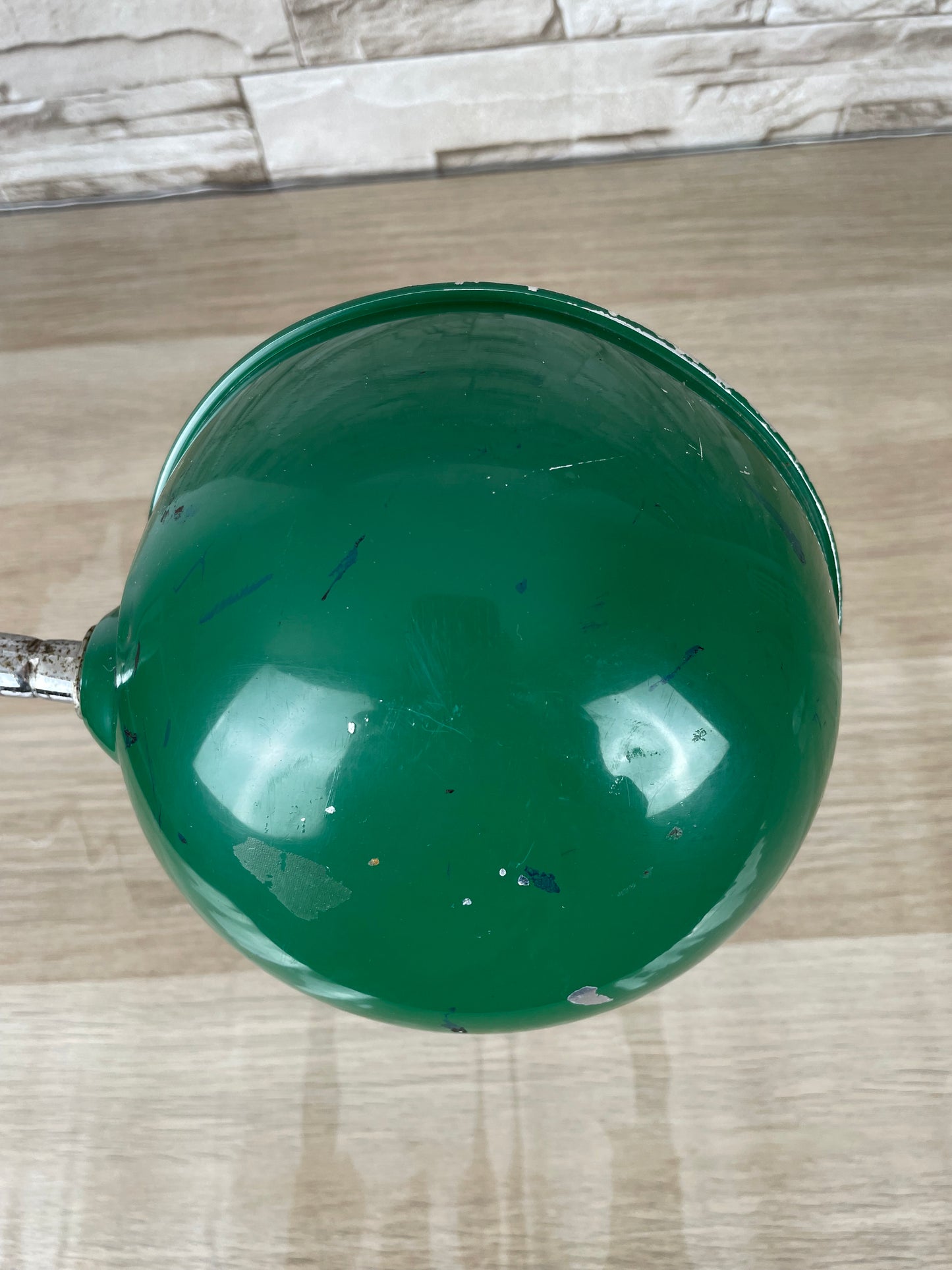 Lampada Vintage Da Tavolo Snodabile Anni 70 Industriale Verde Con Morsetto