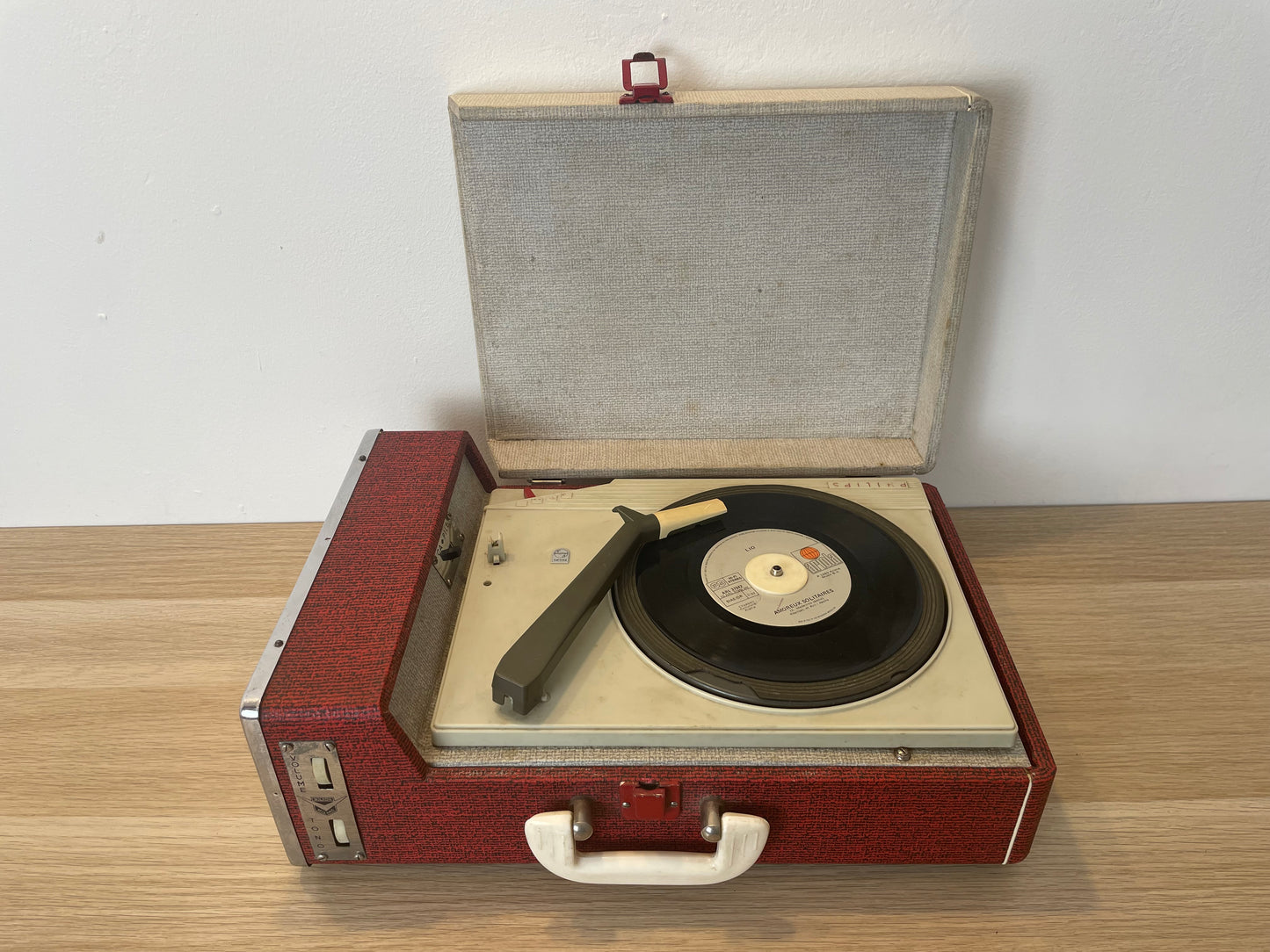 Fonovaligia Philips Giradischi Wilson Vintage Anni 60 Rossa Per Pezzi Ricambio