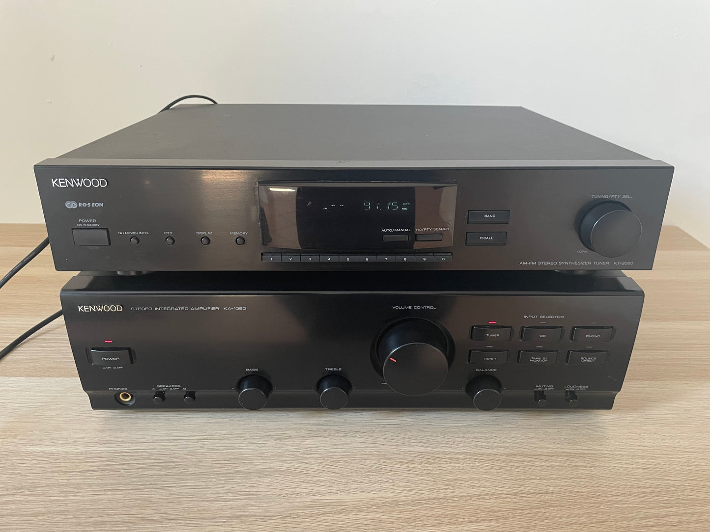 Amplificatore E Tuner Kenwood KA-1060 KT-2080 Stereo Hifi Vintage Nero Anni 90