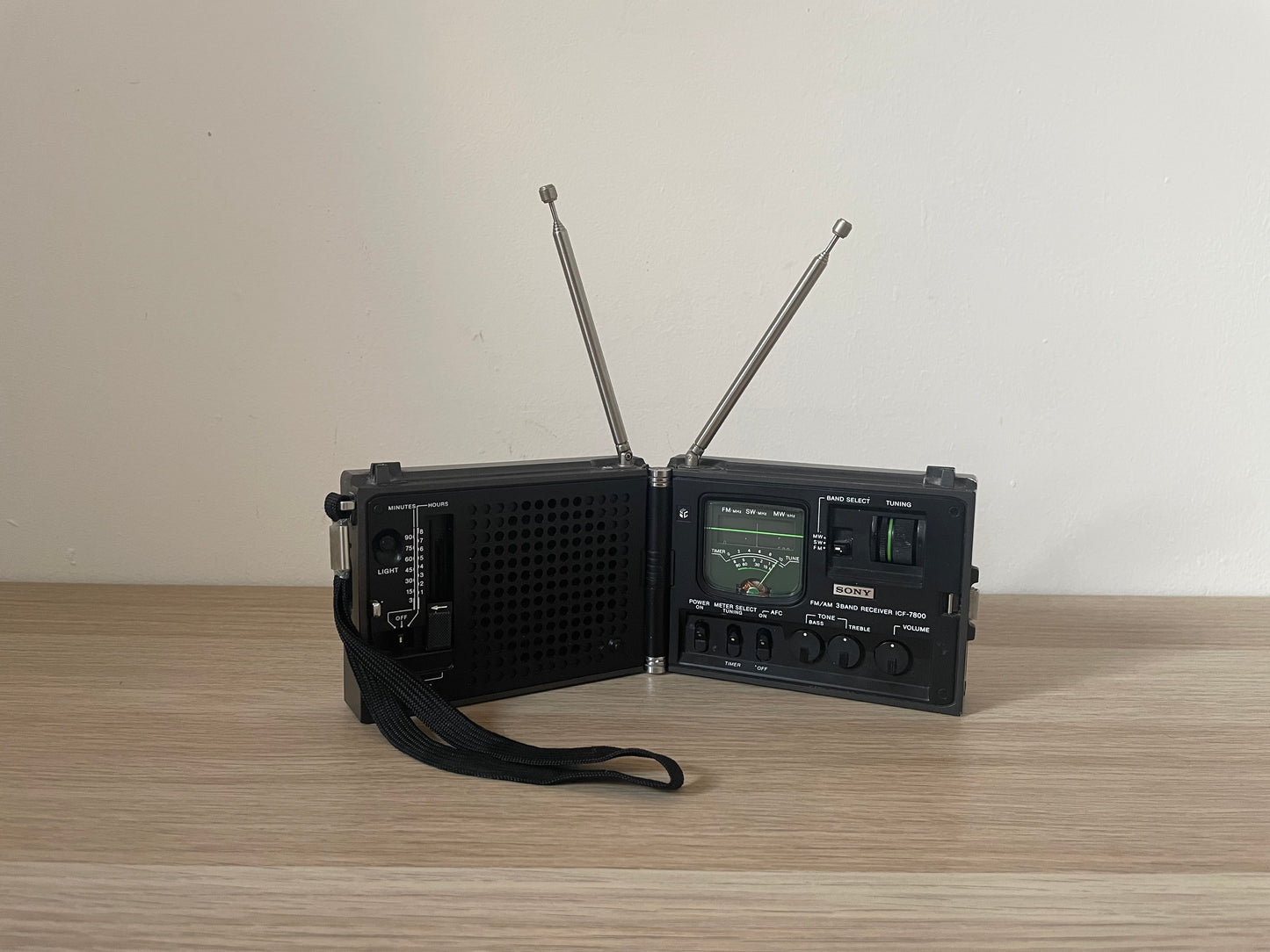 Radio Portatile Sony ICF 7800 Am Fm Vintage Anni 70 Made In Japan Nero Antenna