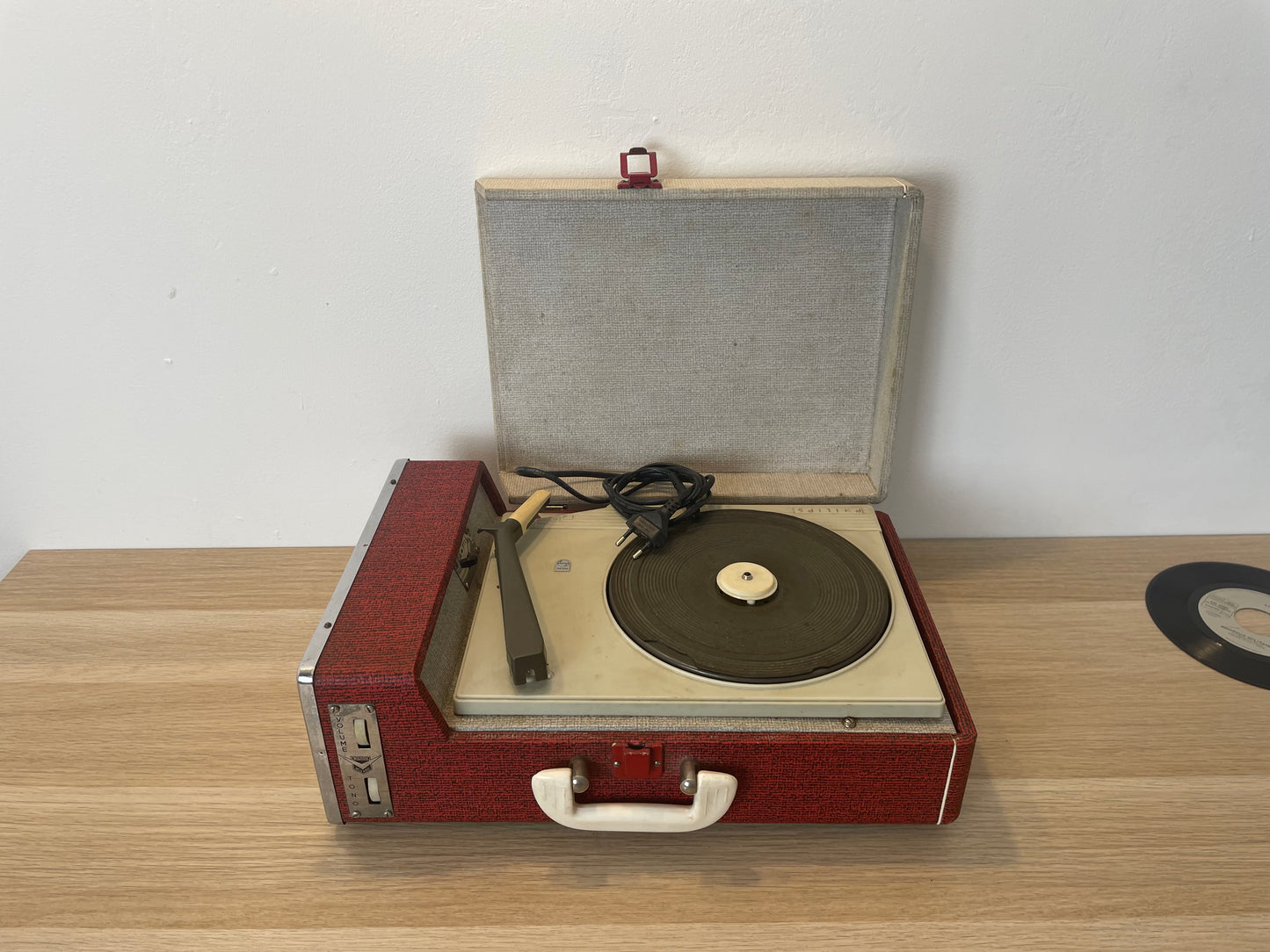 Fonovaligia Philips Giradischi Wilson Vintage Anni 60 Rossa Per Pezzi Ricambio