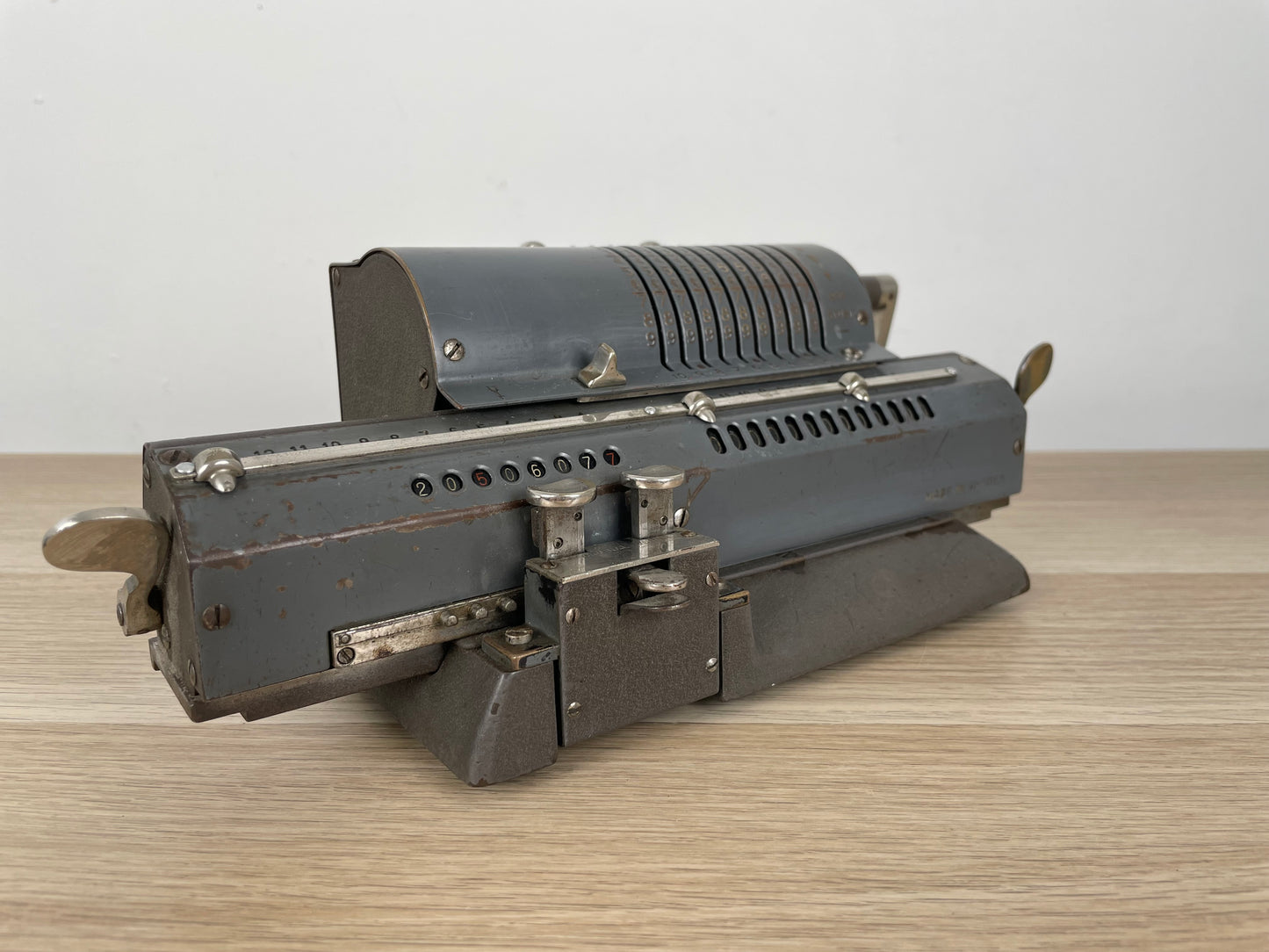 Antica E Rara Calcolatrice Manuale Original Odhner Made In Sweden Vintage Epoca