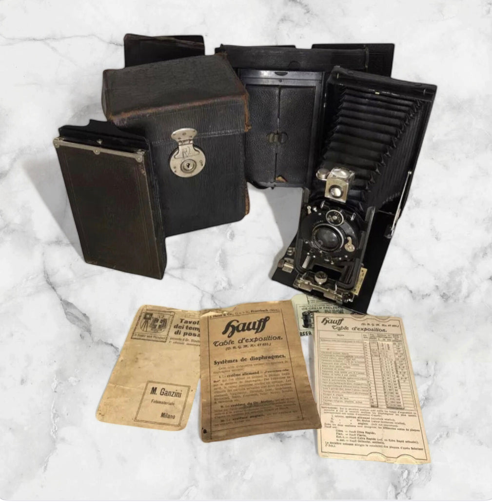 Antica Fotocamera a Soffietto CP Goerz Berlin da Studio Con Obiettivo Epoca 900’