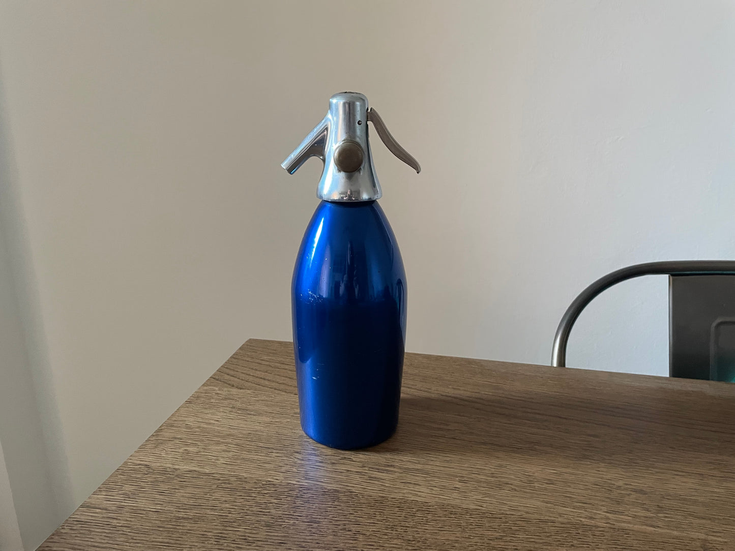 Sifone per Seltz Autoseltz SACCAB Vintage Blu Design Sergio Asti Alluminio