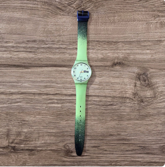 Orologio Da Polso Swatch Gent Pavo Real GG706 Anno 1997 Vintage Da Uomo Verde