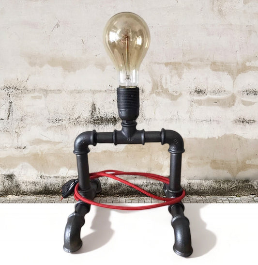 Steampunk Industriale Iron Pipe Lampada a Bulbo Vintage E27 in ferro