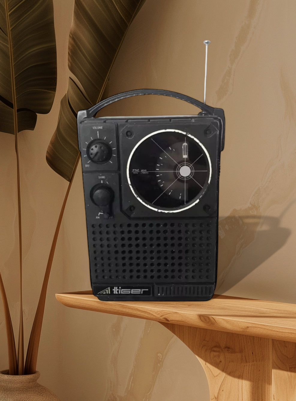Radio Portatile Vintage Tiger 112 SG-1264A Am Fm Epoca Anni 70 Con Custodia Nera