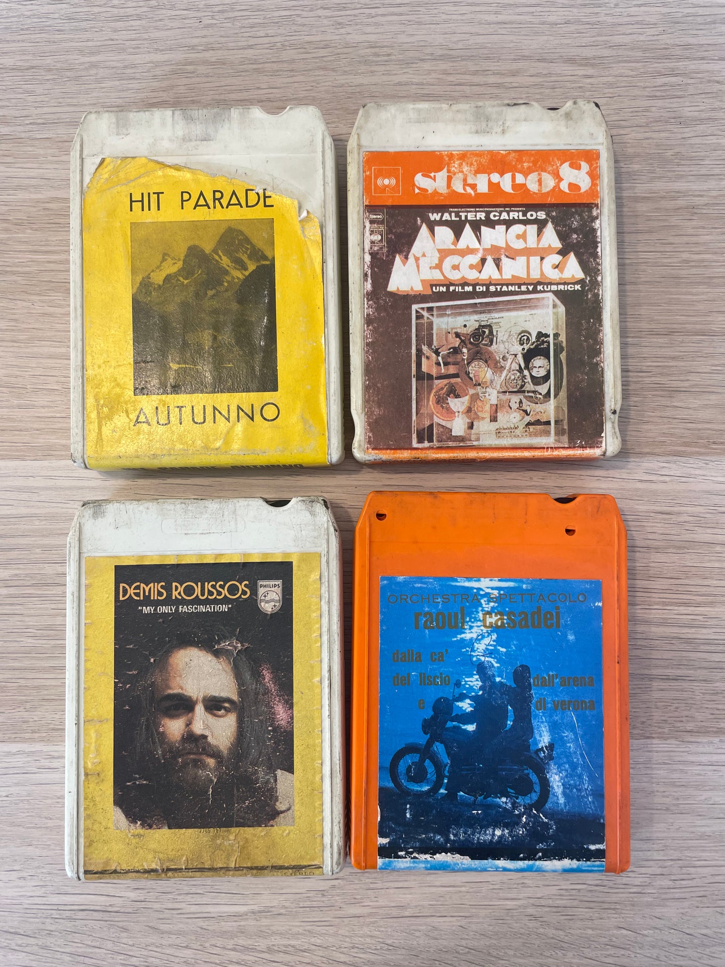 Lotto 4 Cassette Stereo 8 Raul Casadei Roussos Arancia Meccanica Hit Parade Vari