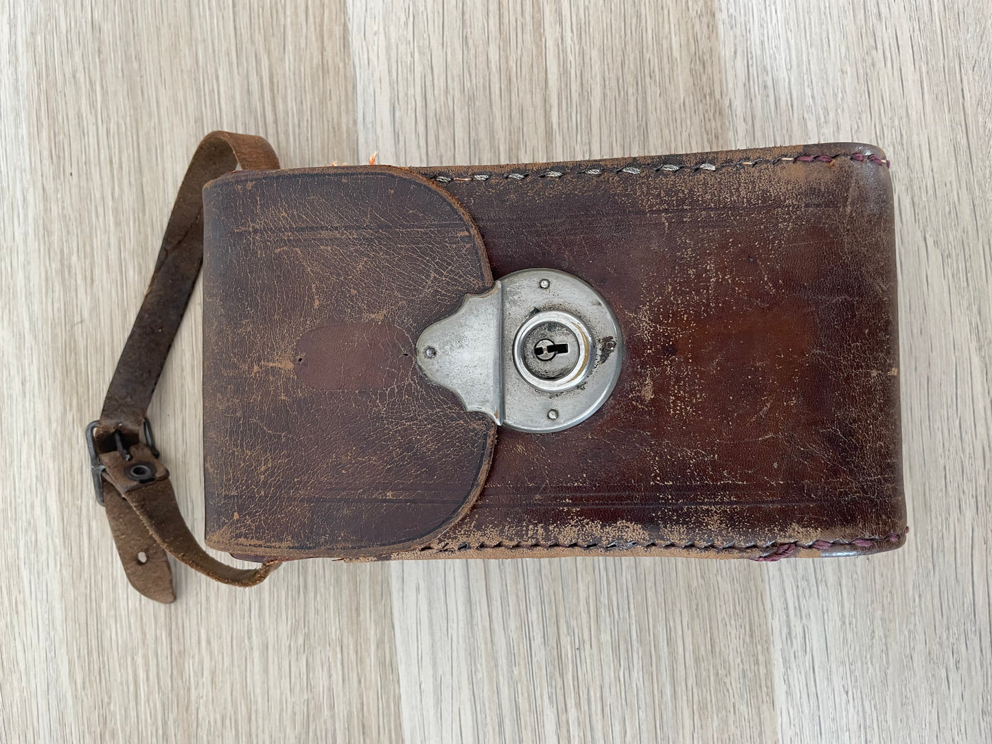 Antica Fotocamera A Soffietto Balda 6x9 Epoca Vintage Nera Con Custodia