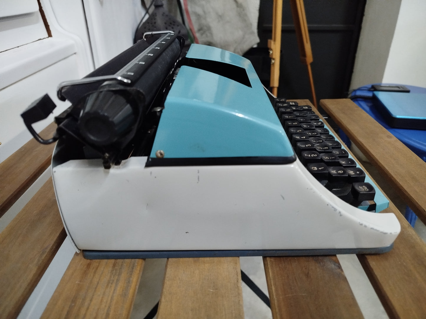 Macchina Da Scrivere Giocattolo Vintage Lilliput Epoca Anni 70 Azzurra E Grigia