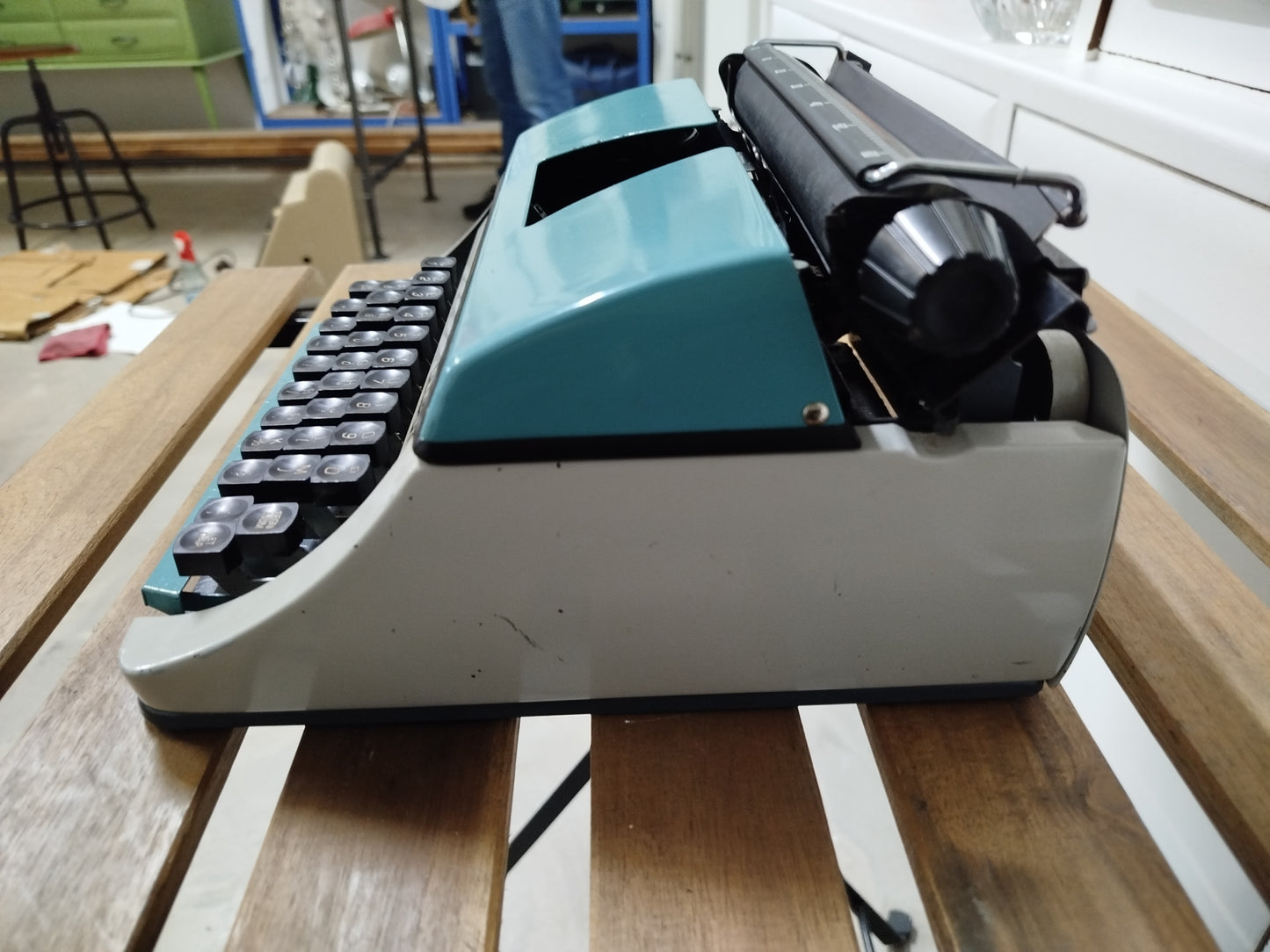 Macchina Da Scrivere Giocattolo Vintage Lilliput Epoca Anni 70 Azzurra E Grigia