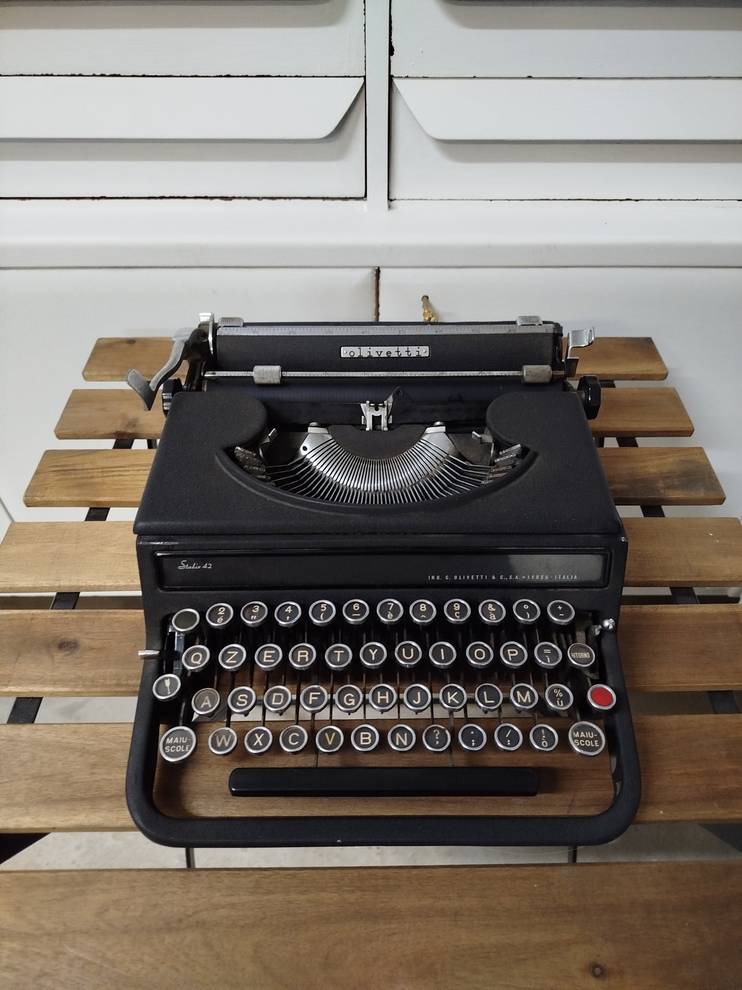 Macchina Da Scrivere Olivetti Studio 42 Portatile Vintage Epoca Anni 30 Colore Nero