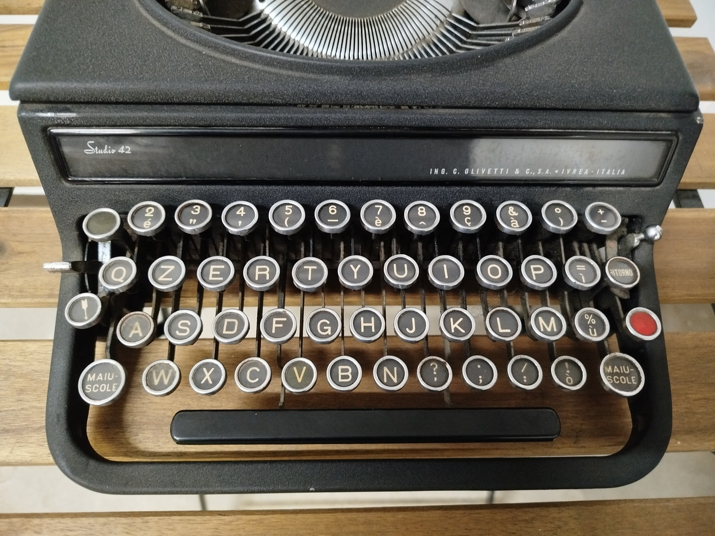 Macchina Da Scrivere Olivetti Studio 42 Portatile Vintage Epoca Anni 30 Colore Nero