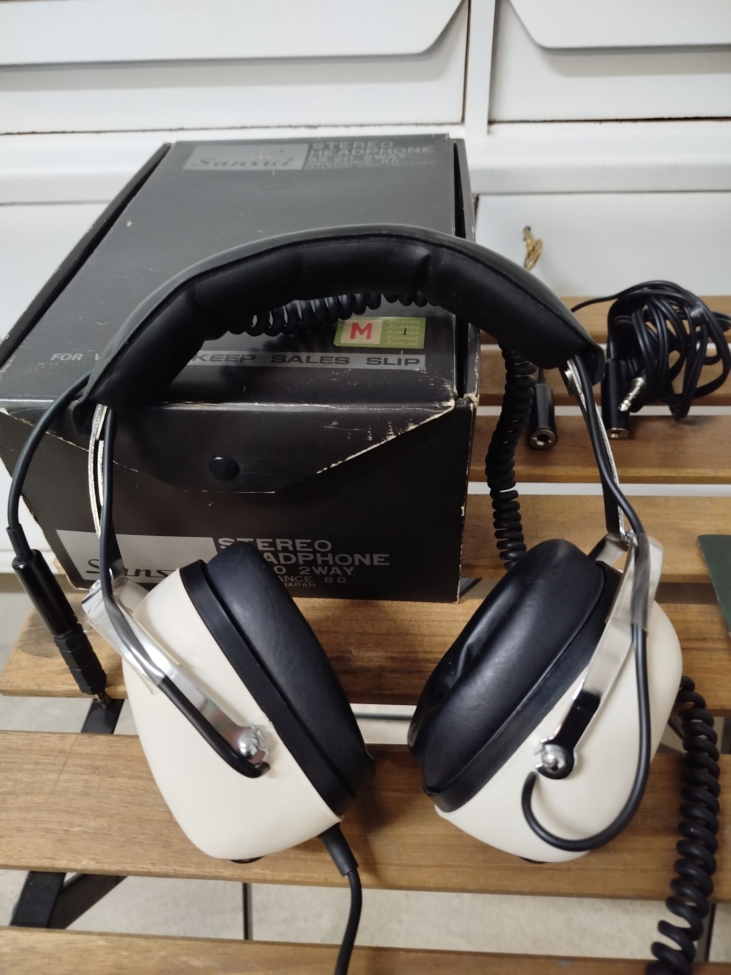 Cuffie Sansui SS20 Vintage Epoca Anni 70 Con Scatola Originale Istruzioni White
