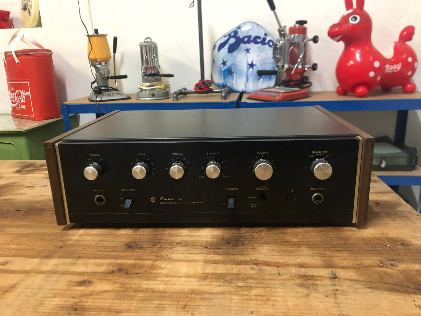 Amplificatore Sansui AU-101 Stereo Vintage Funzionante Nero Giappone Anno 1973