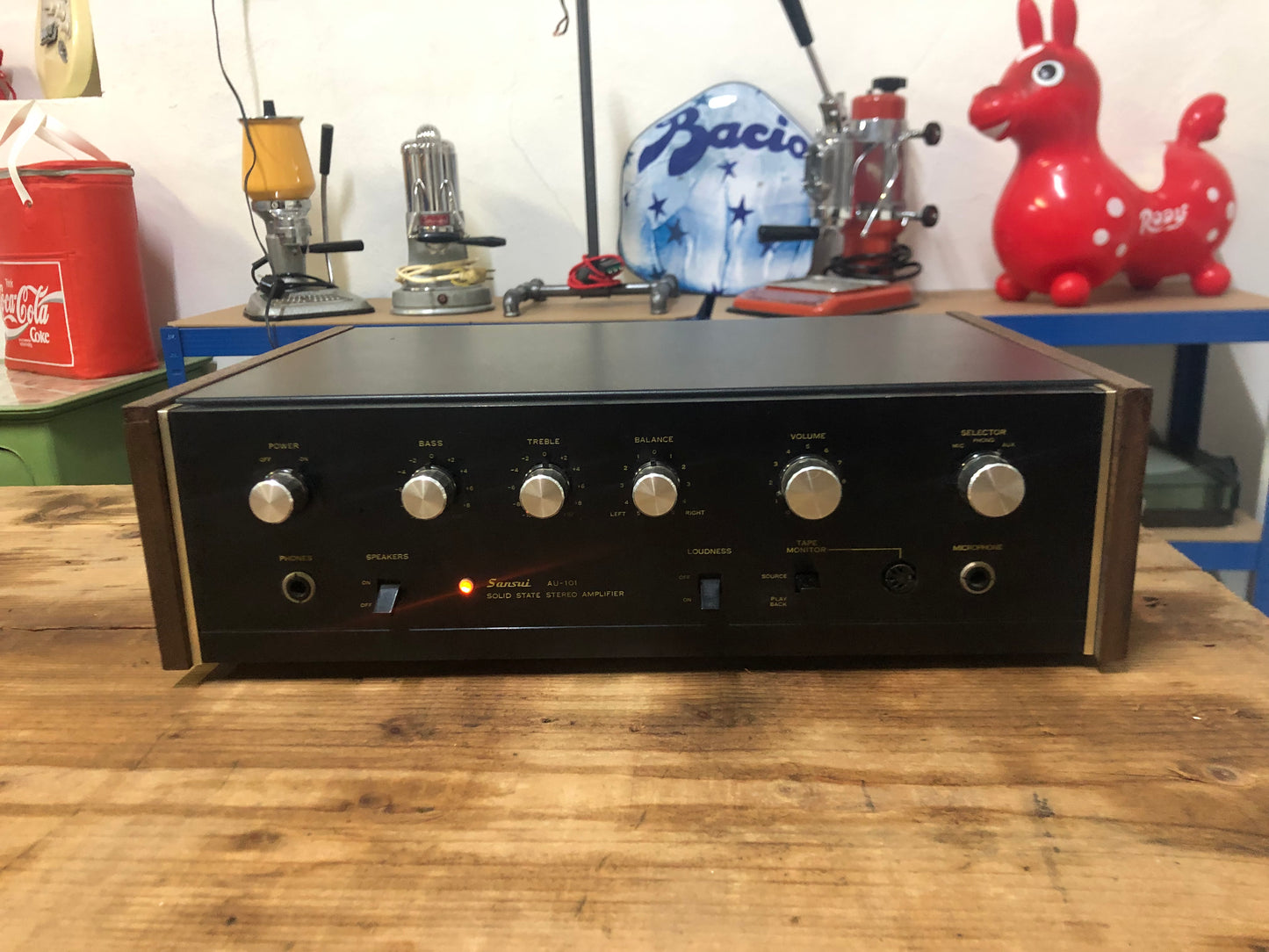 Amplificatore Sansui AU-101 Stereo Vintage Funzionante Nero Giappone Anno 1973