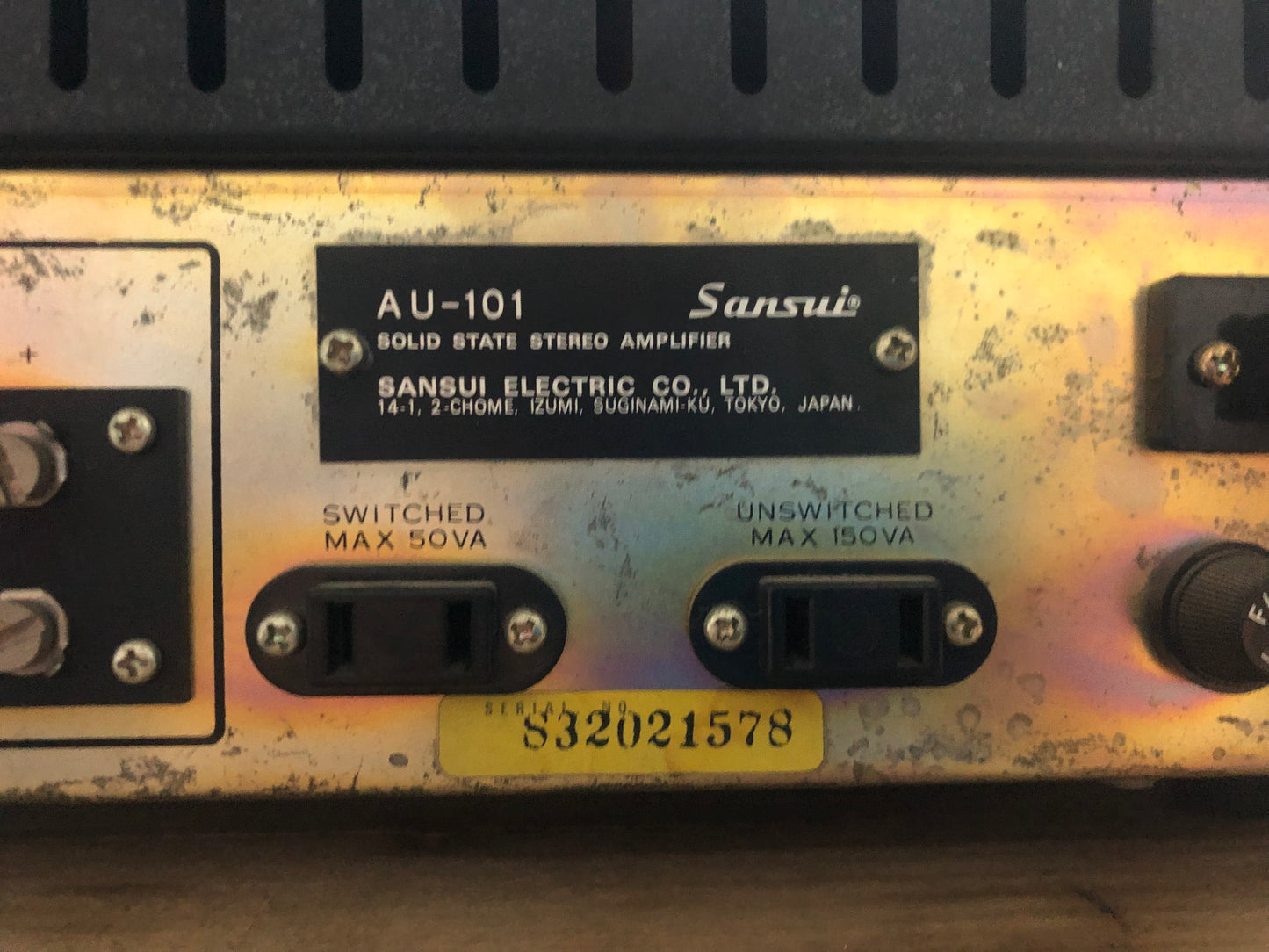 Amplificatore Sansui AU-101 Stereo Vintage Funzionante Nero Giappone Anno 1973