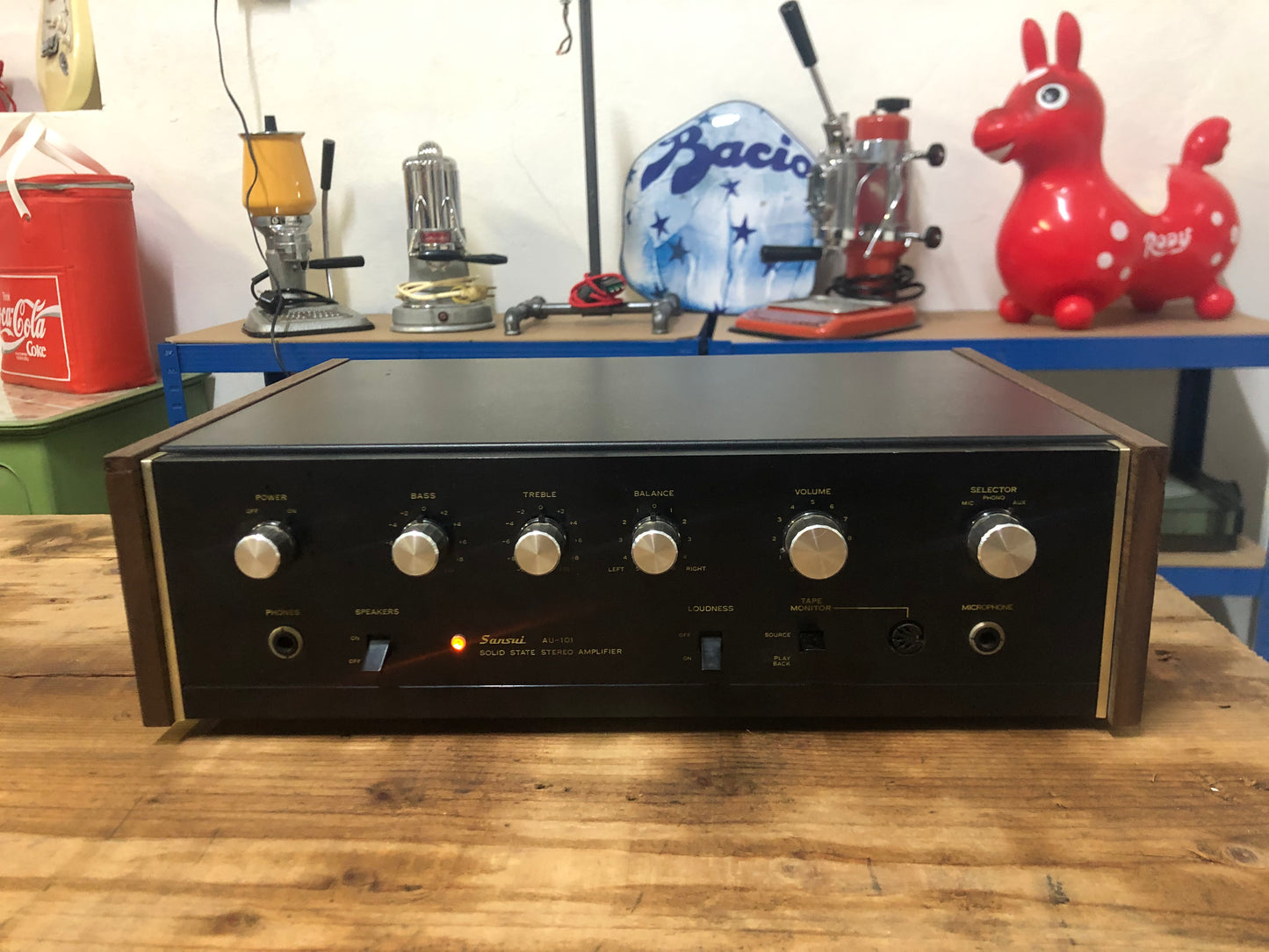 Amplificatore Sansui AU-101 Stereo Vintage Funzionante Nero Giappone Anno 1973